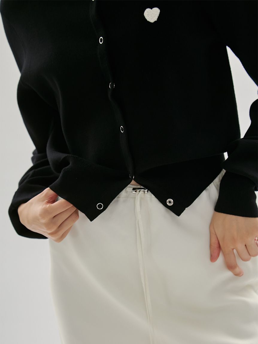 emmi atelier「【HEART】 eco ハートニットカーディガン【アンサンブル可能】」|カーディガン|