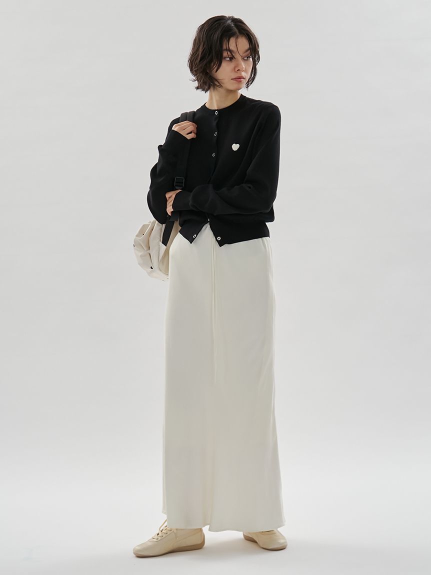 emmi atelier「【HEART】 eco ハートニットカーディガン【アンサンブル可能】」|カーディガン|