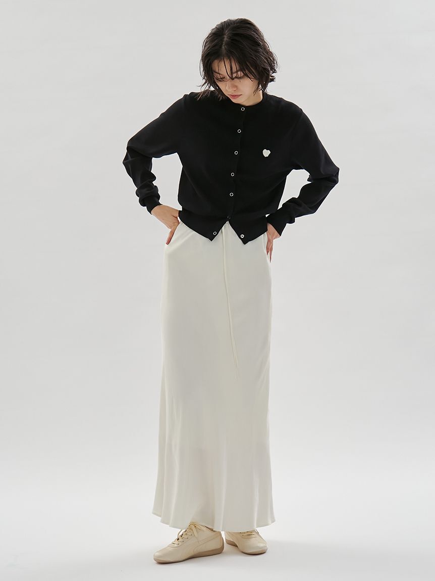 emmi atelier「【HEART】 eco ハートニットカーディガン【アンサンブル可能】」|カーディガン|