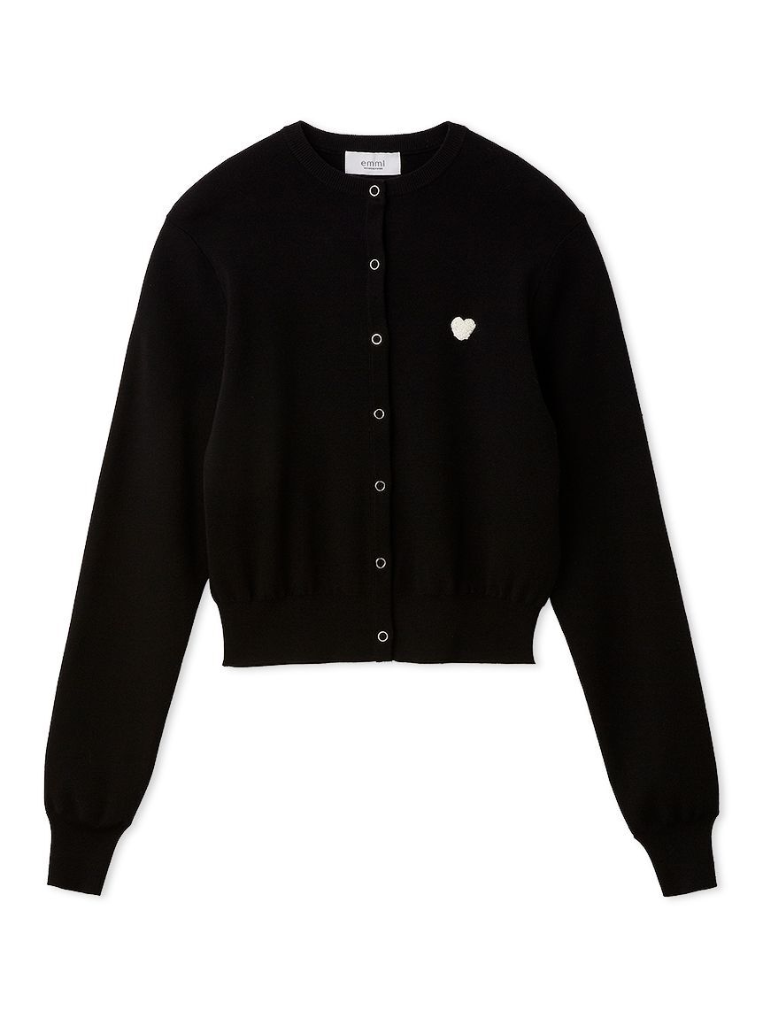 emmi atelier「【HEART】 eco ハートニットカーディガン【アンサンブル可能】」|カーディガン|