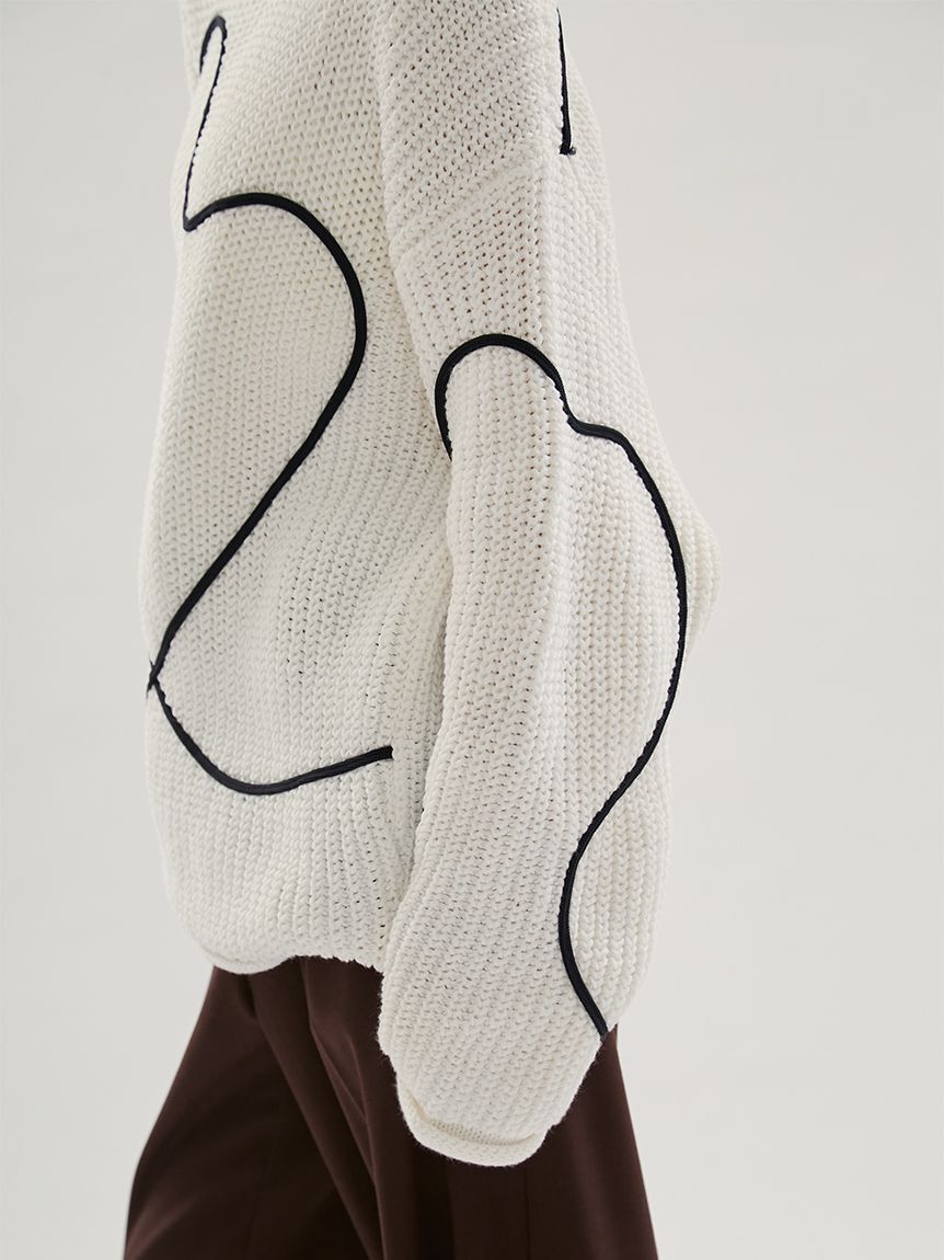 emmi atelier「【HEART】 【ONLINE限定カラーあり】ハートエンブロイダリーニット」|ニット・セーター|