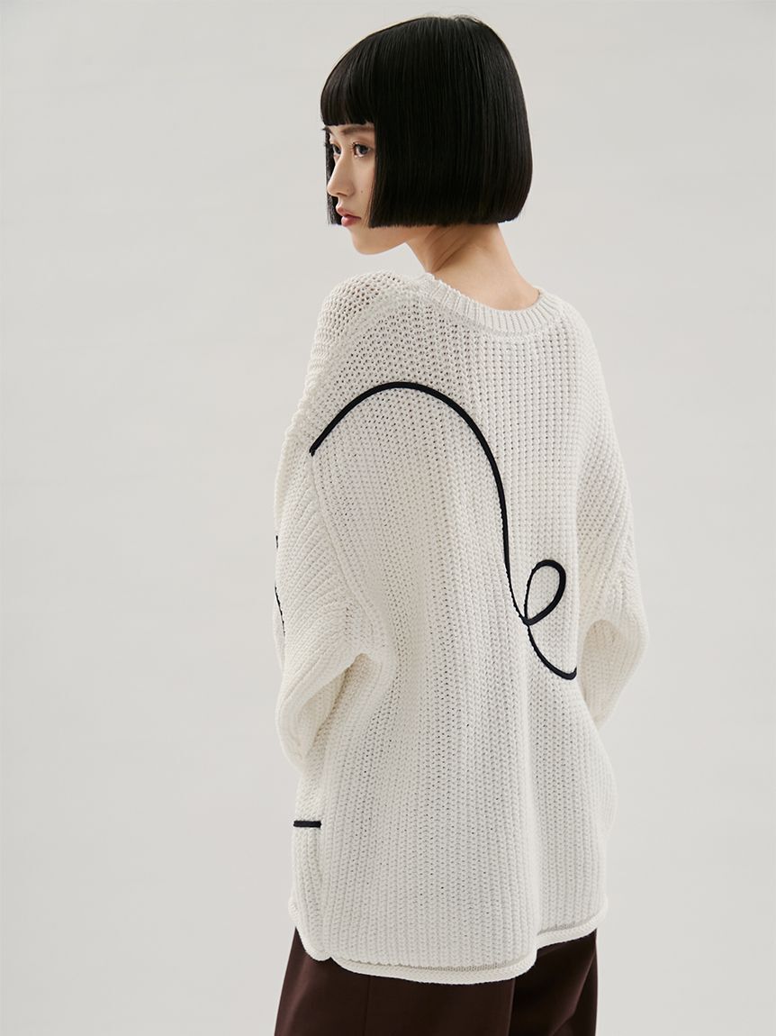 emmi atelier「【HEART】 【ONLINE限定カラーあり】ハートエンブロイダリーニット」|ニット・セーター|