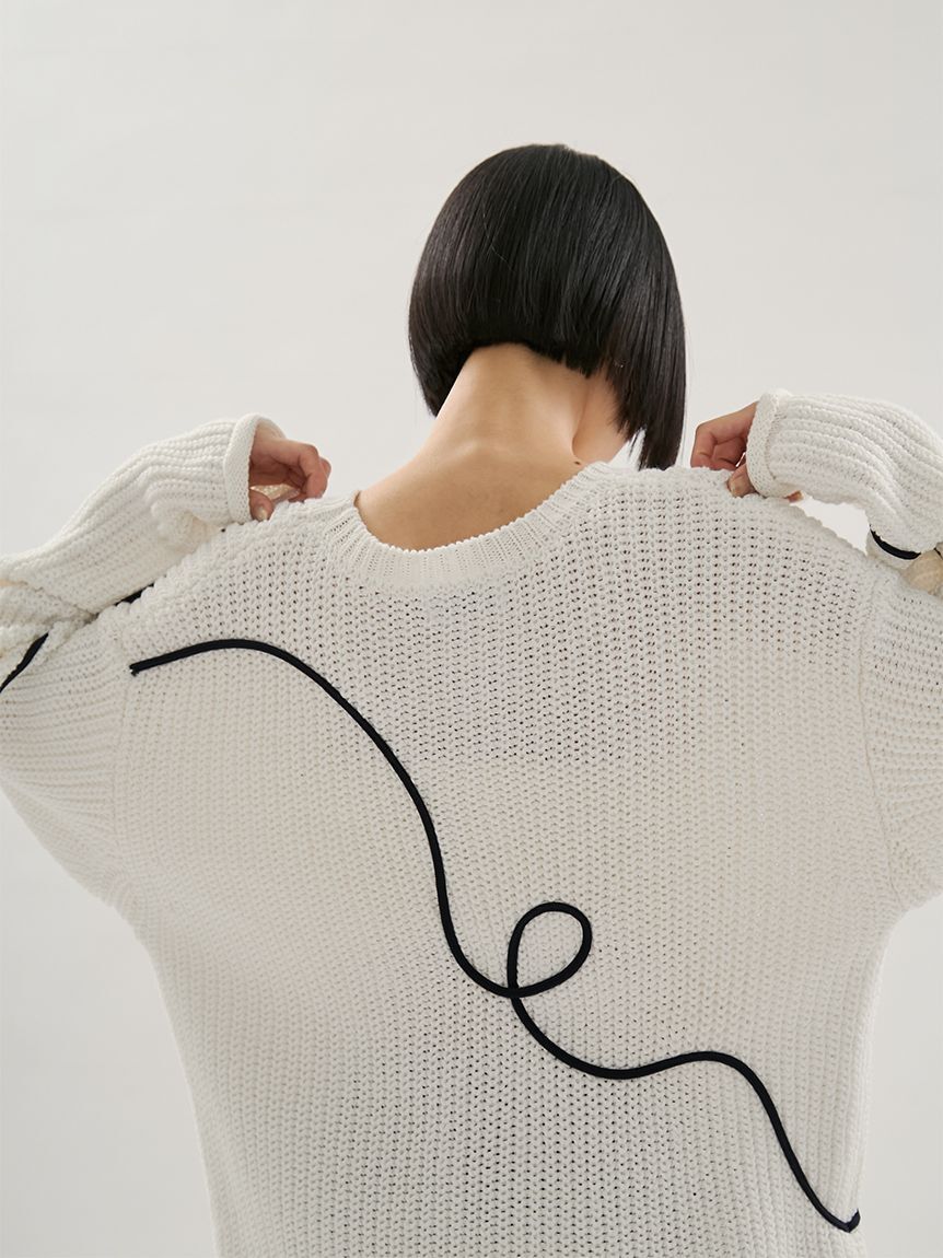 emmi atelier「【HEART】 【ONLINE限定カラーあり】ハートエンブロイダリーニット」|ニット・セーター|