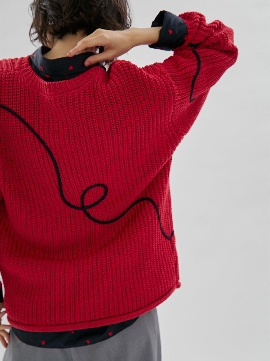 emmi atelier「【HEART】 【ONLINE限定カラーあり】ハートエンブロイダリーニット」|ニット・セーター|