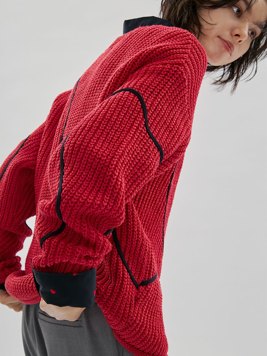 emmi atelier「【HEART】 【ONLINE限定カラーあり】ハートエンブロイダリーニット」|ニット・セーター|
