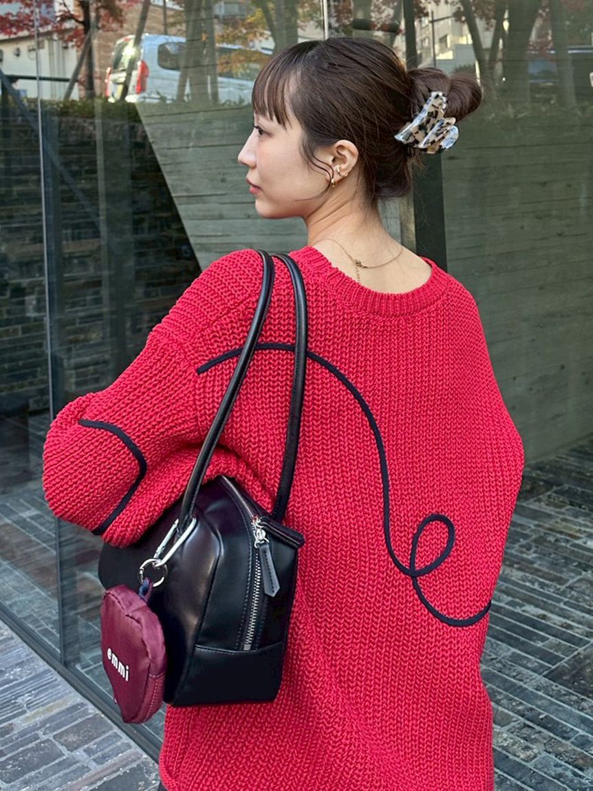 emmi atelier「【HEART】 【ONLINE限定カラーあり】ハートエンブロイダリーニット」|ニット・セーター|