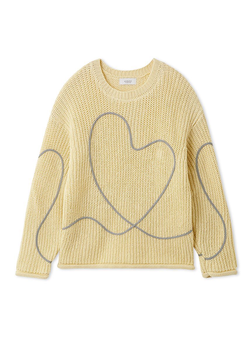 emmi atelier「【HEART】 【ONLINE限定カラーあり】ハートエンブロイダリーニット」|ニット・セーター|