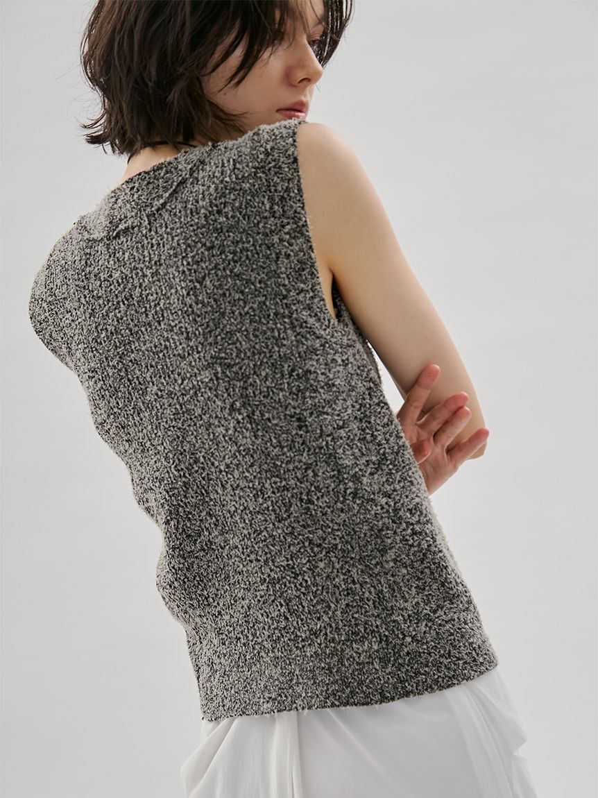 emmi atelier「ツノヤーンリブニットベスト」|ニット・セーター|