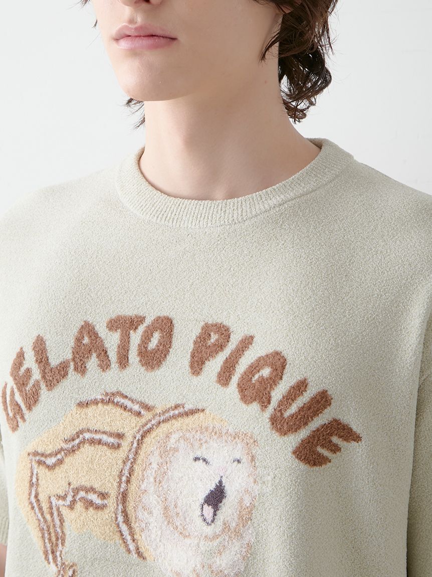 GELATO PIQUE HOMME「【ONLINE限定】【HOMME】sleeping cat ジャガードプルオーバー＆ハーフパンツセット」|ルームウェア|