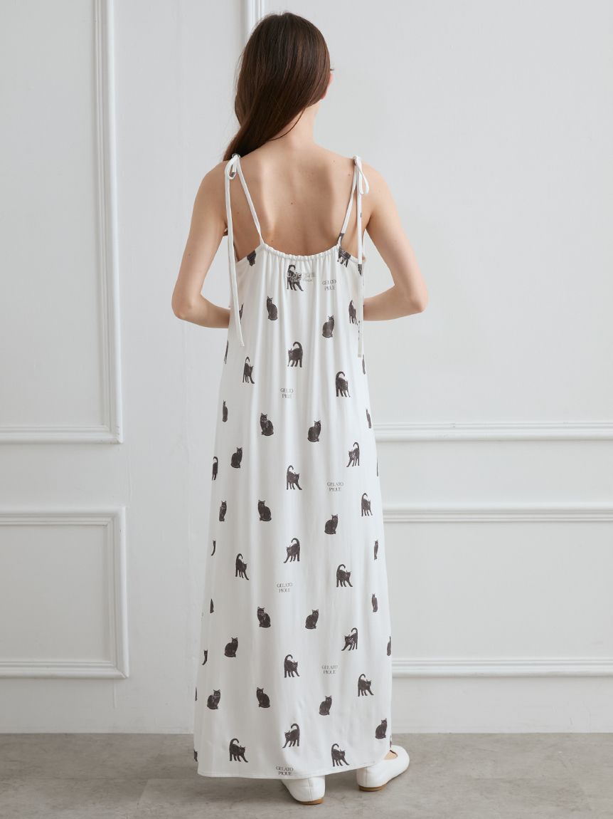 gelato pique「CAT総柄キャミワンピース」|ルームウェア|