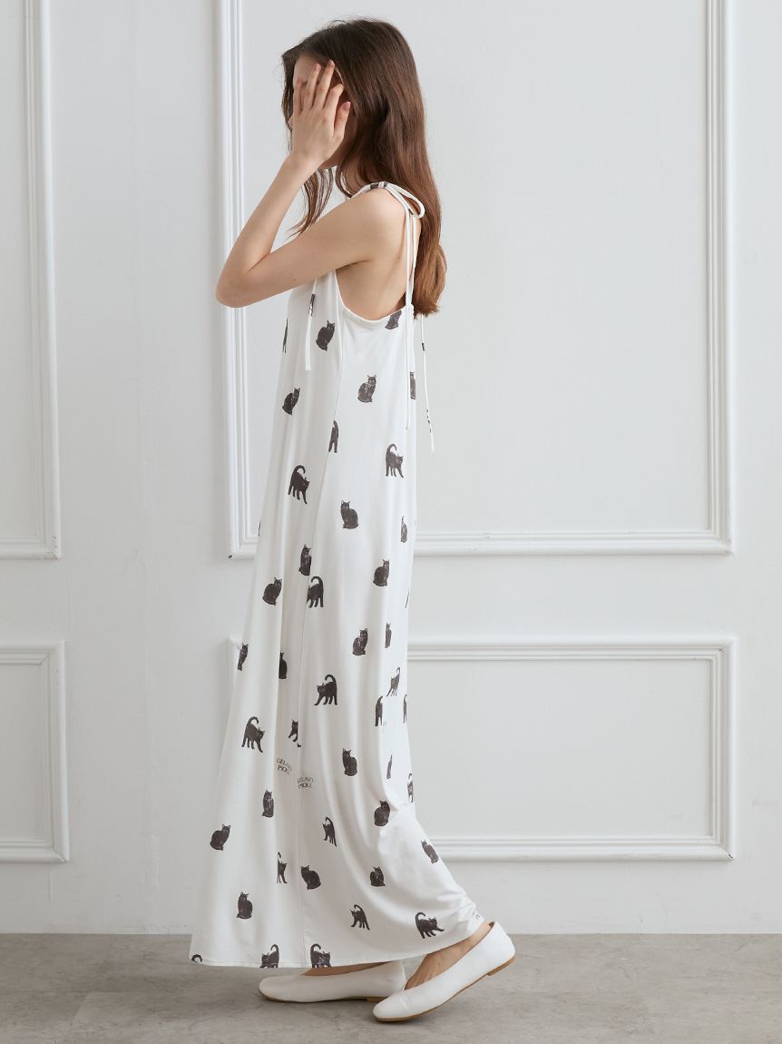 gelato pique「CAT総柄キャミワンピース」|ルームウェア|