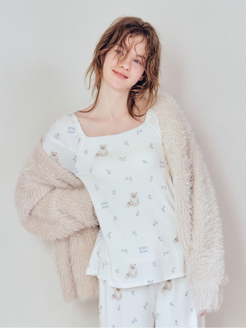 gelato pique「フェザーカーディガン」|ルームウェア|