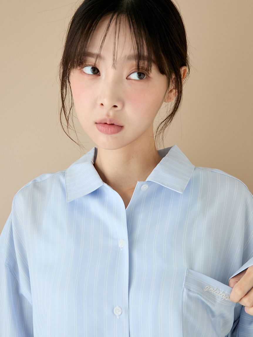 ストライプシャツワンピース（gelato pique）｜ルミネのファッション