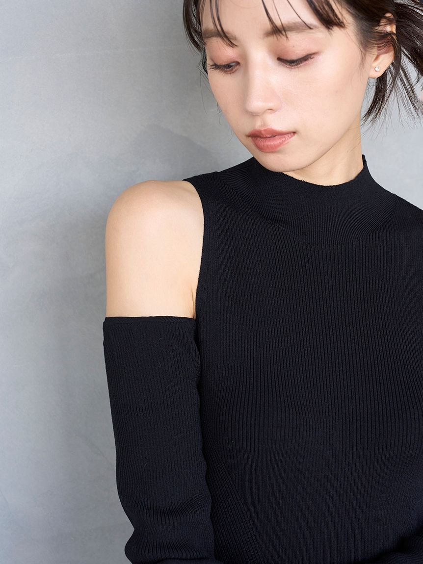 SNIDEL「Sustainableコールドショルダーニットワンピース」|ワンピース|
