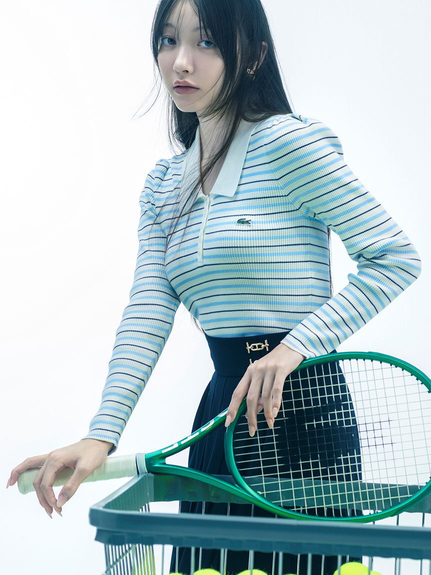 SNIDEL「LACOSTE/ポロリブニット」|ニット・セーター|