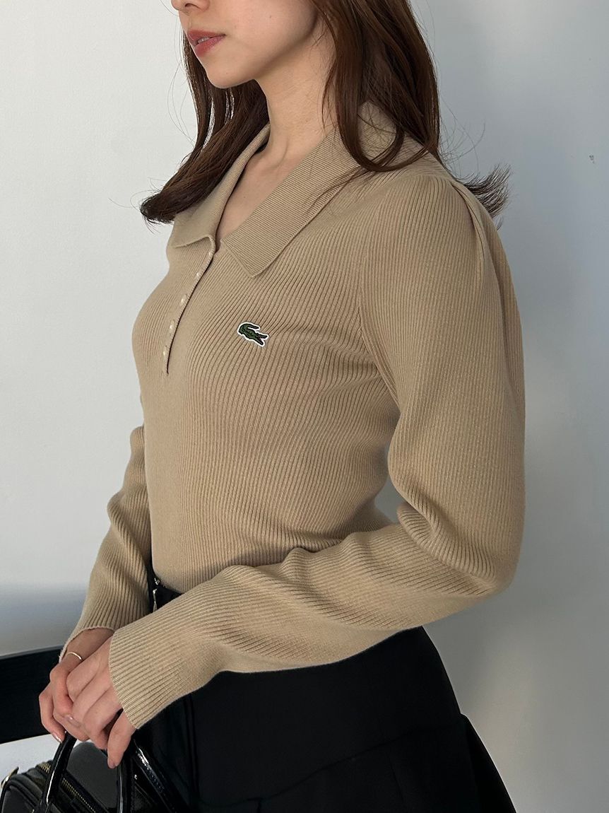 SNIDEL「LACOSTE/ポロリブニット」|ニット・セーター|