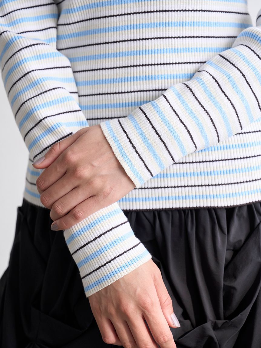 SNIDEL「LACOSTE/ポロリブニット」|ニット・セーター|