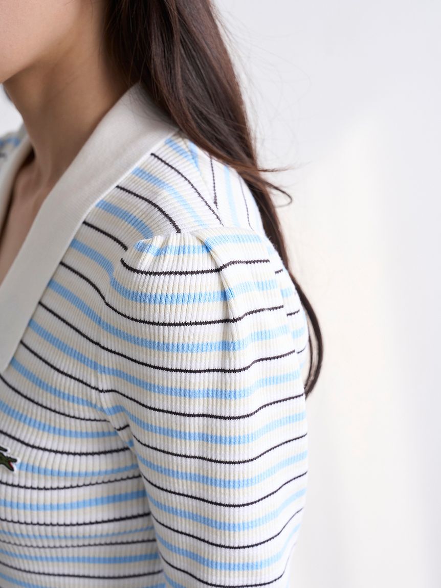 SNIDEL「LACOSTE/ポロリブニット」|ニット・セーター|