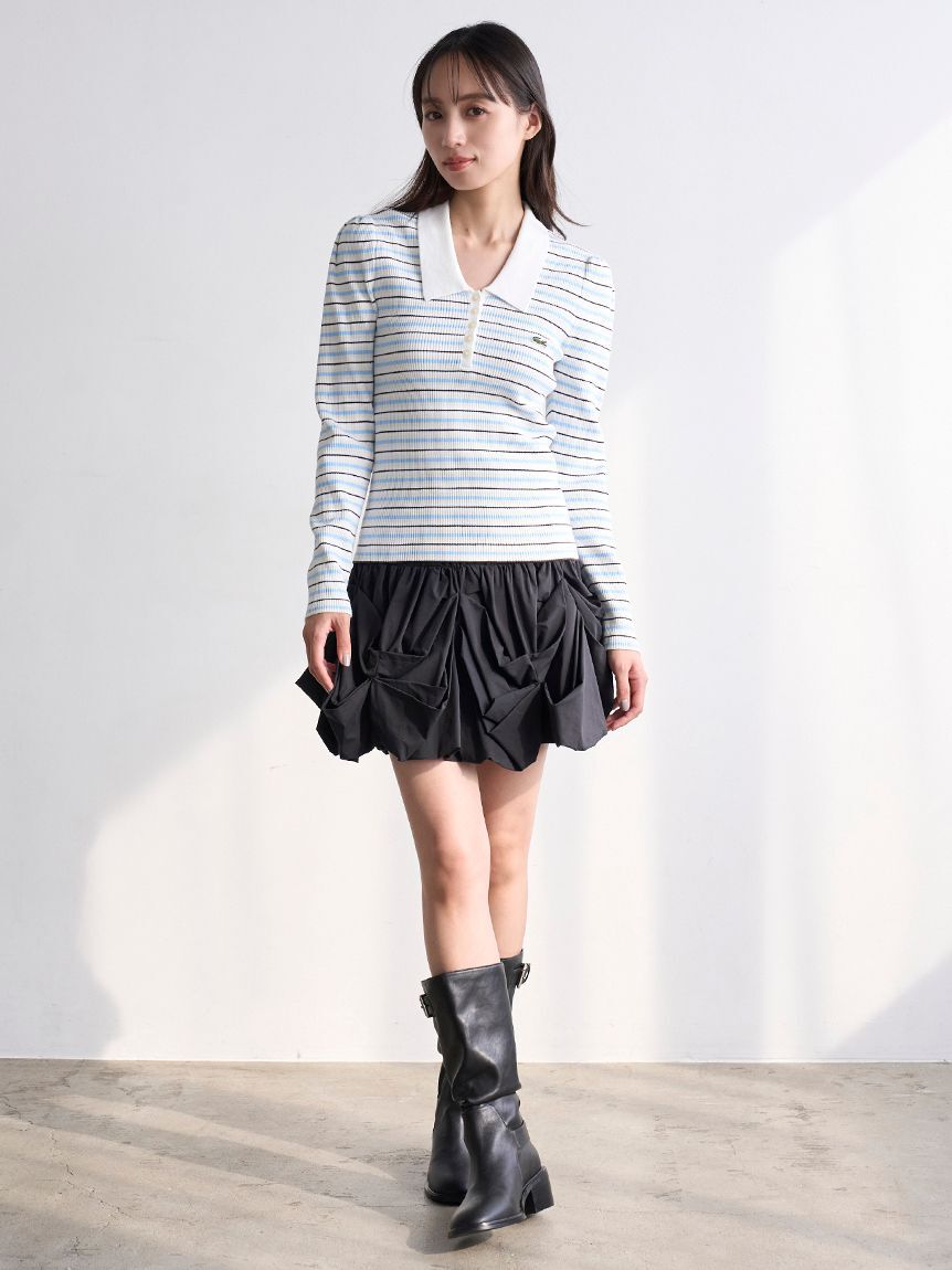 SNIDEL「LACOSTE/ポロリブニット」|ニット・セーター|