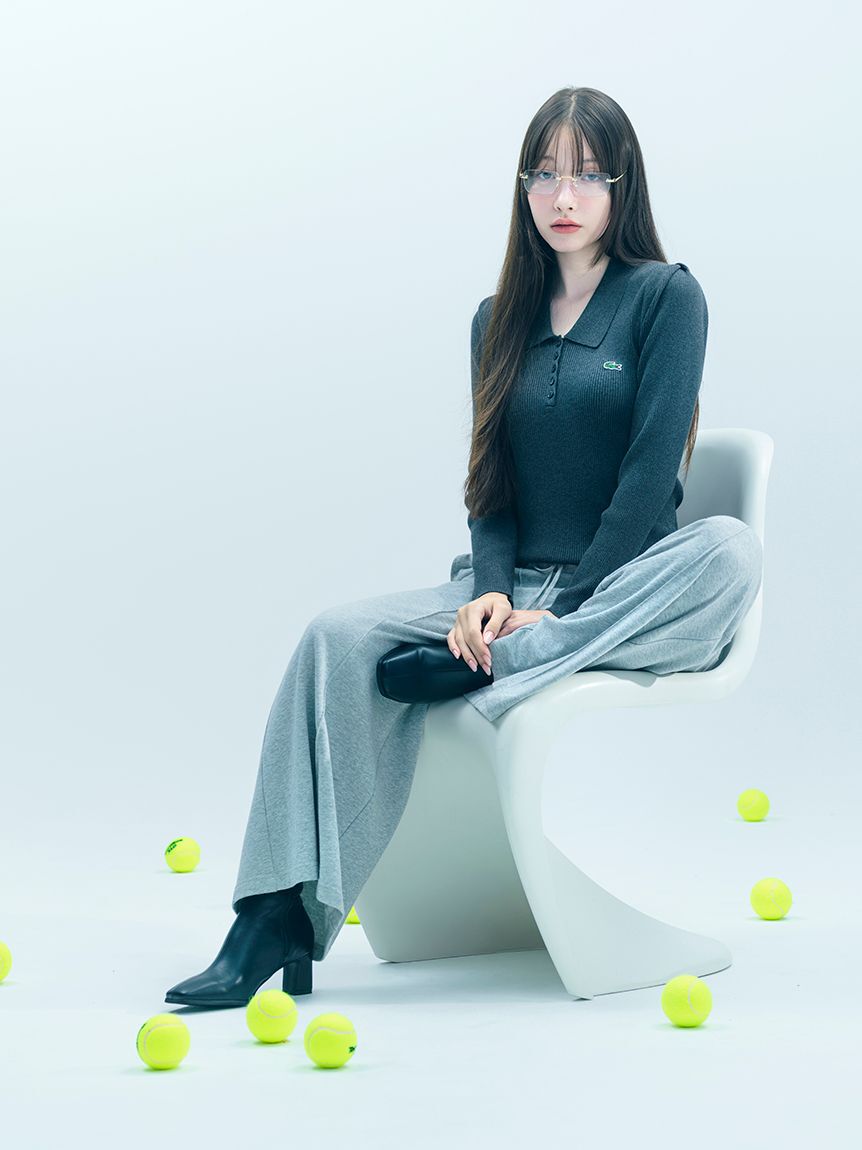 SNIDEL「LACOSTE/ポロリブニット」|ニット・セーター|