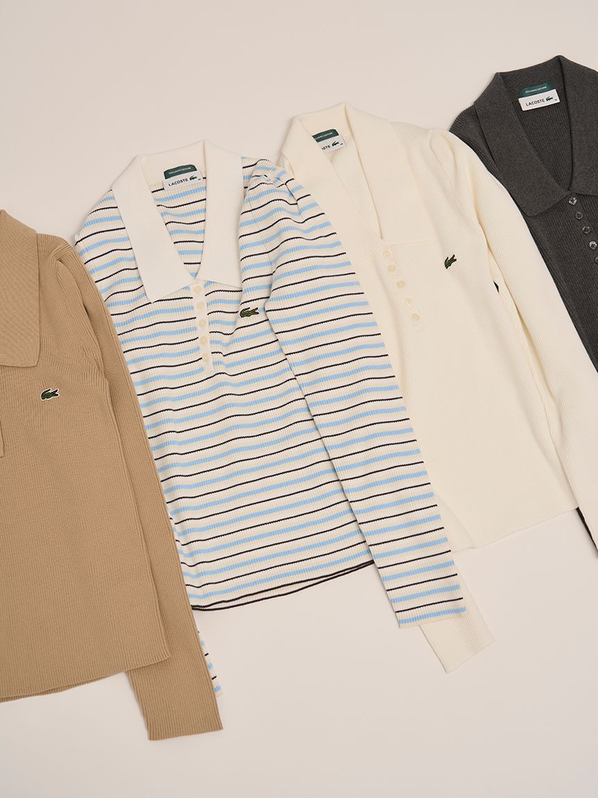 SNIDEL「LACOSTE/ポロリブニット」|ニット・セーター|