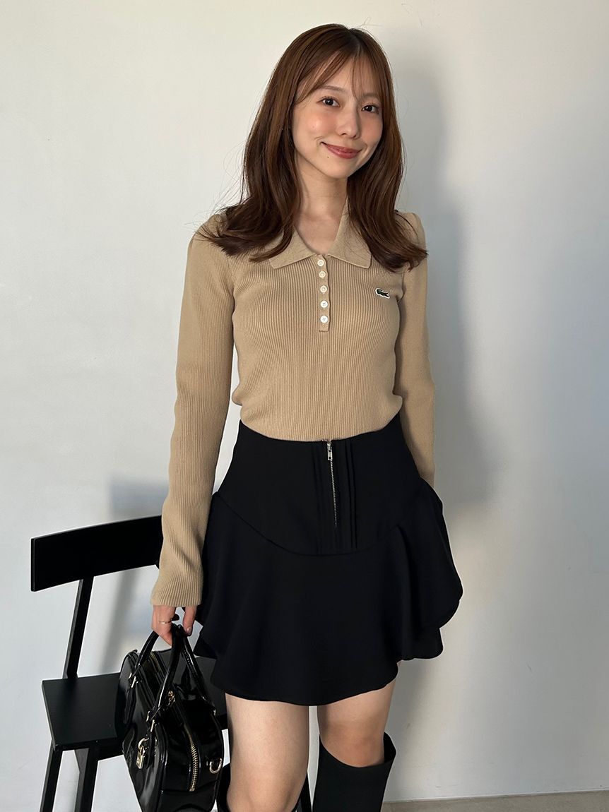 SNIDEL「LACOSTE/ポロリブニット」|ニット・セーター|