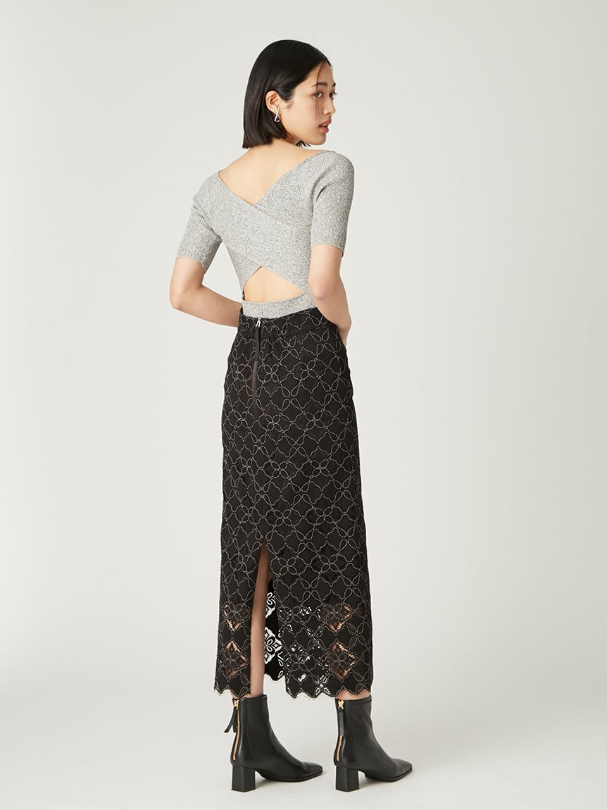 FRAY I.D「バッククロスカットアウトリブニット」|ニット・セーター|