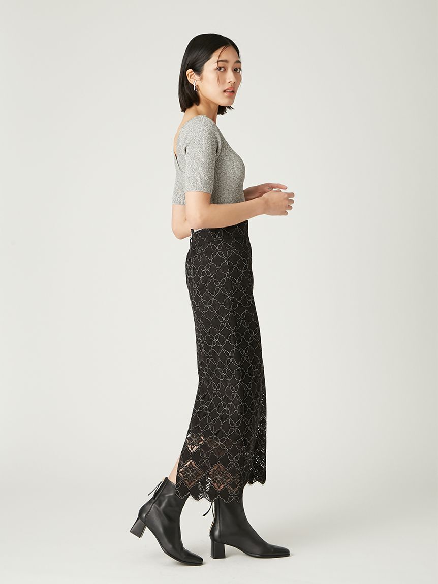 FRAY I.D「バッククロスカットアウトリブニット」|ニット・セーター|