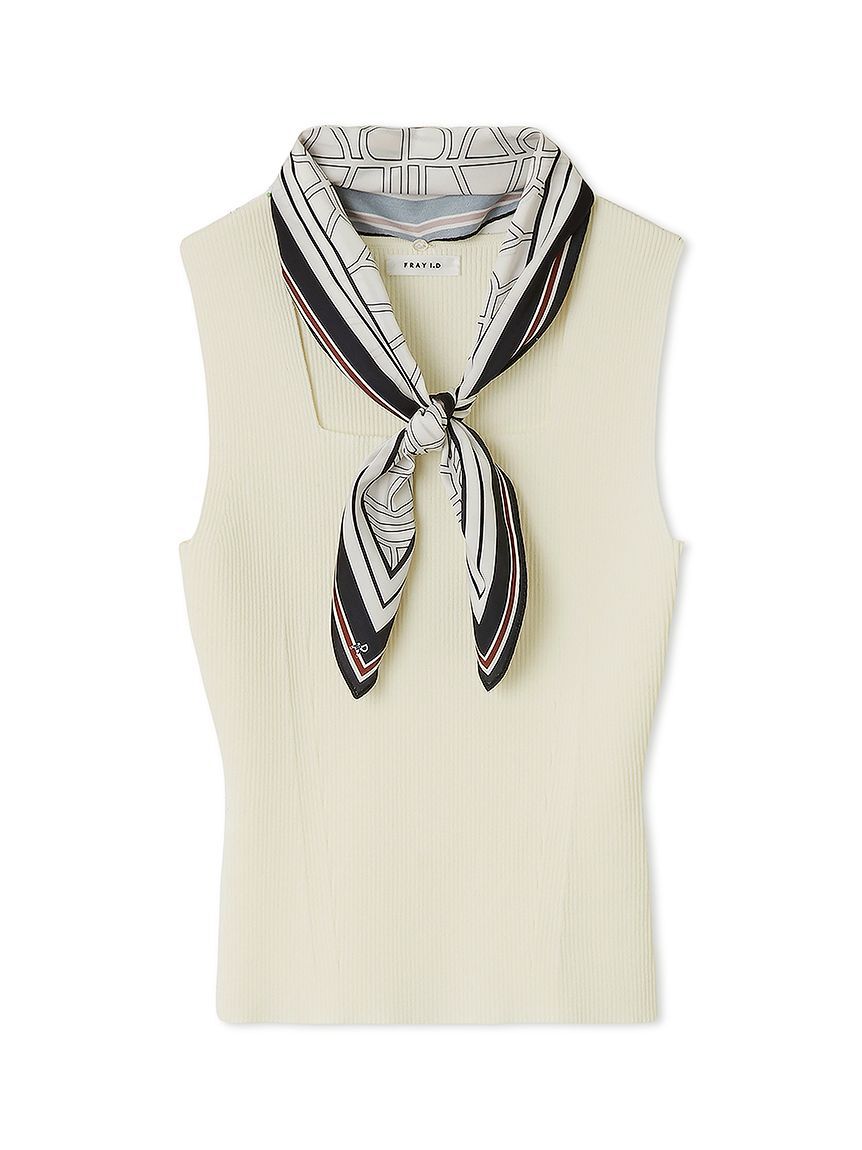 FRAY I.D「スカーフコンビリブニットプルオーバー」|ニット・セーター|