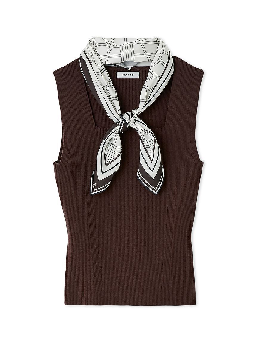 FRAY I.D「スカーフコンビリブニットプルオーバー」|ニット・セーター|