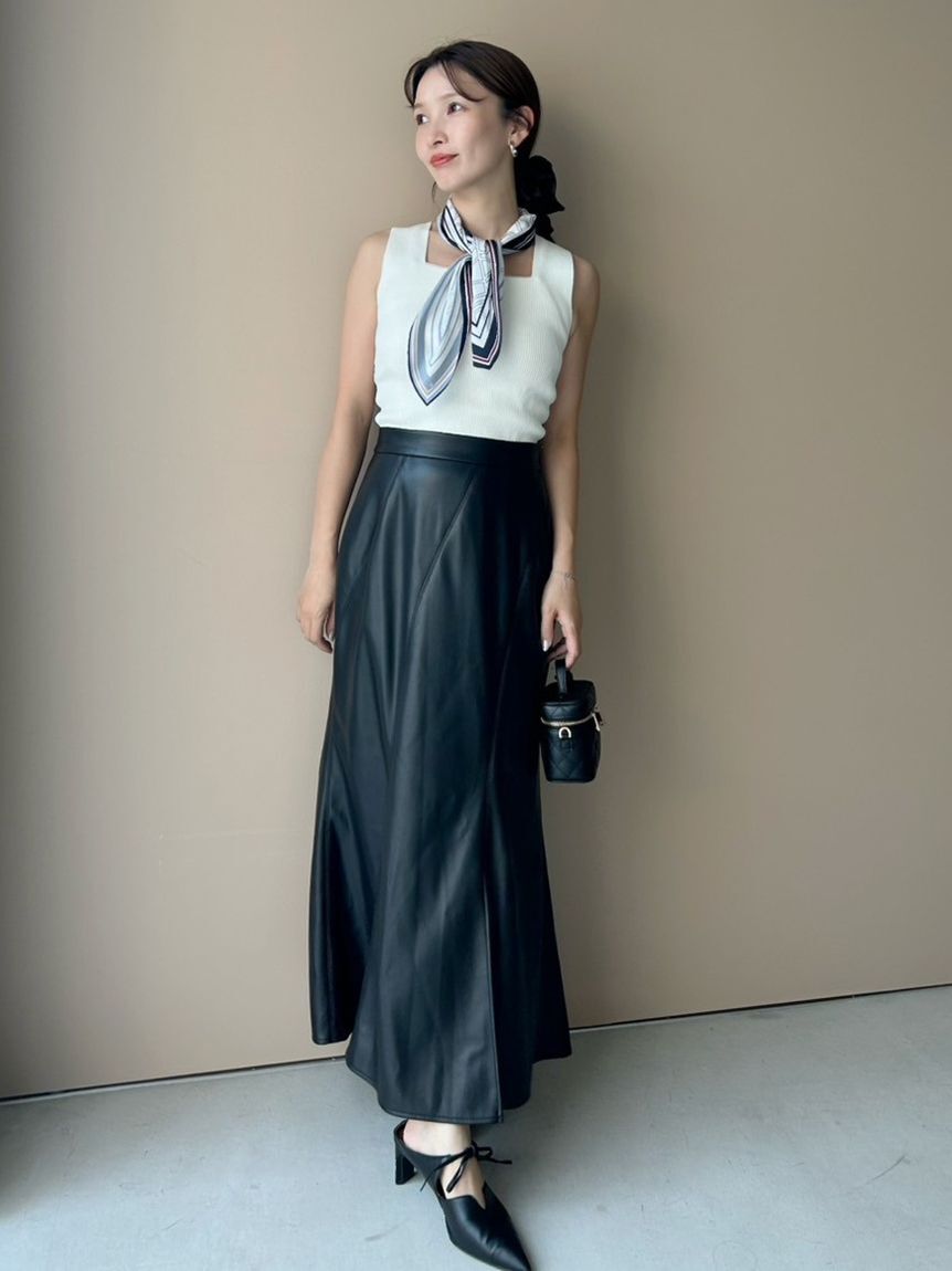 FRAY I.D「スカーフコンビリブニットプルオーバー」|ニット・セーター|