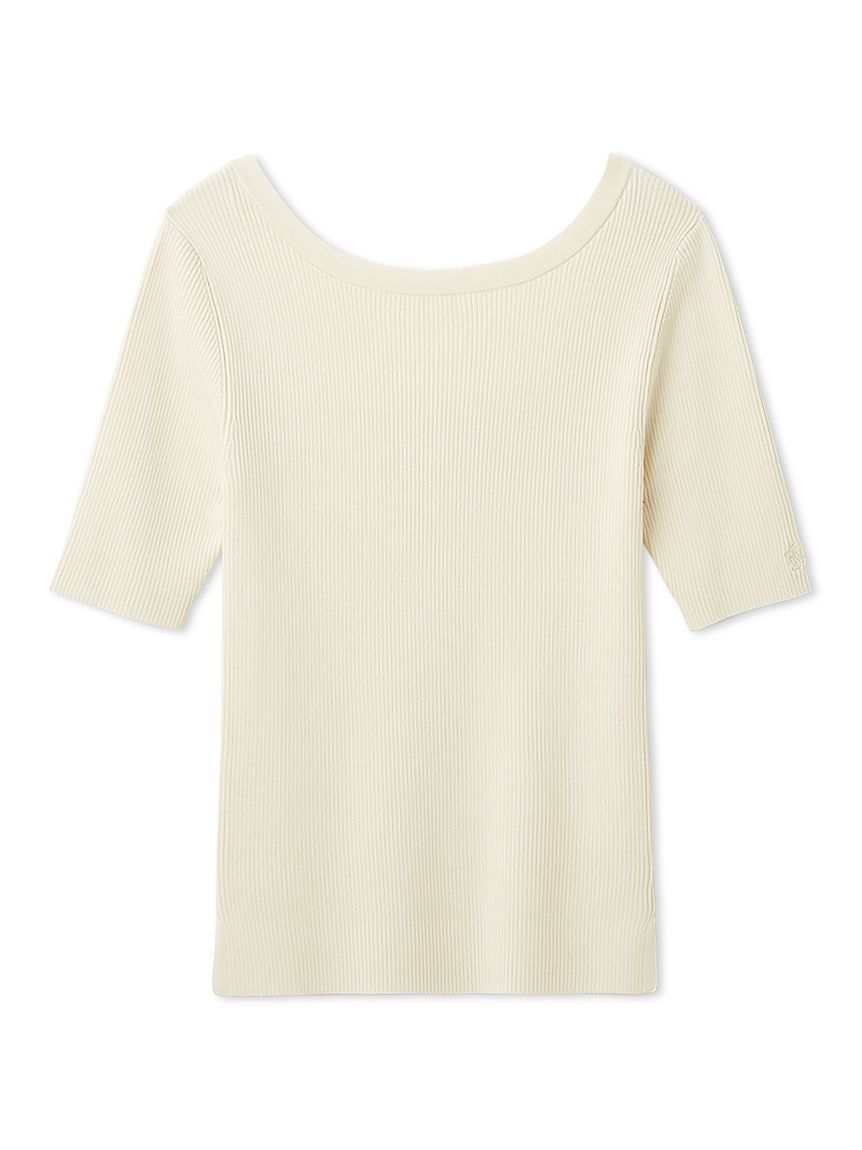 FRAY I.D「シルクブレンド前後2way半袖リブニット／ウォッシャブル」|ニット・セーター|