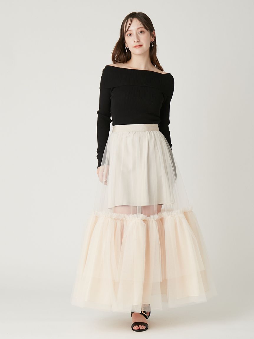 FRAY I.D「ベーシックオフショルリブニット／ウォッシャブル」|ニット・セーター|