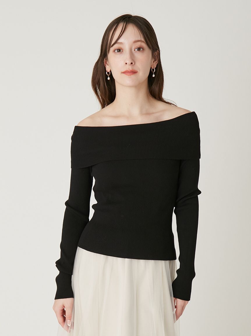 FRAY I.D「ベーシックオフショルリブニット／ウォッシャブル」|ニット・セーター|