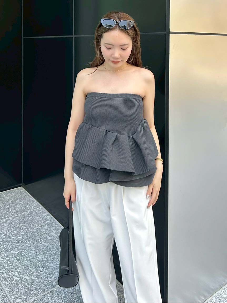 styling/「ラッフルニットベアトップ」|ベスト・ジレ|