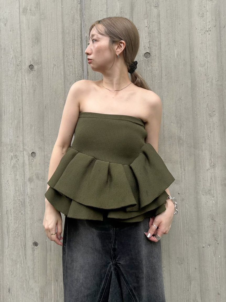 styling/「ラッフルニットベアトップ」|ベスト・ジレ|
