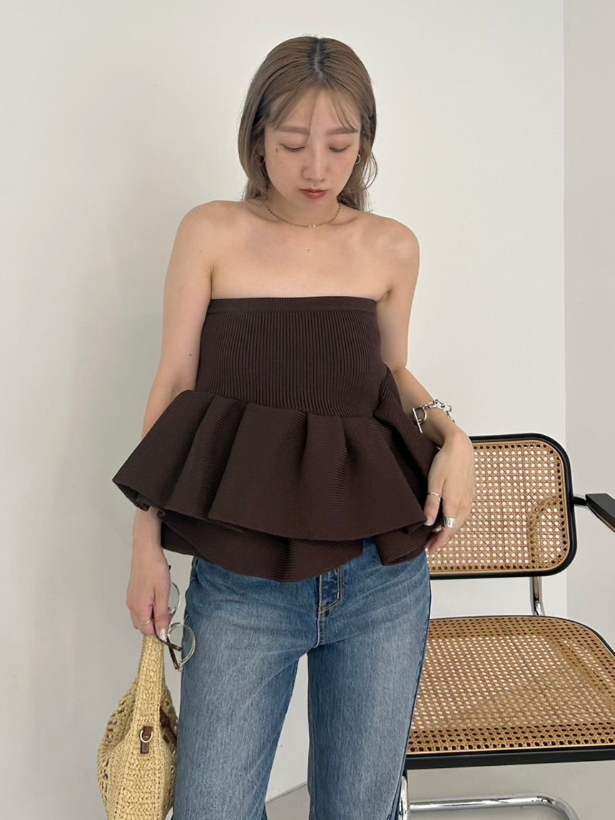styling/「ラッフルニットベアトップ」|ベスト・ジレ|