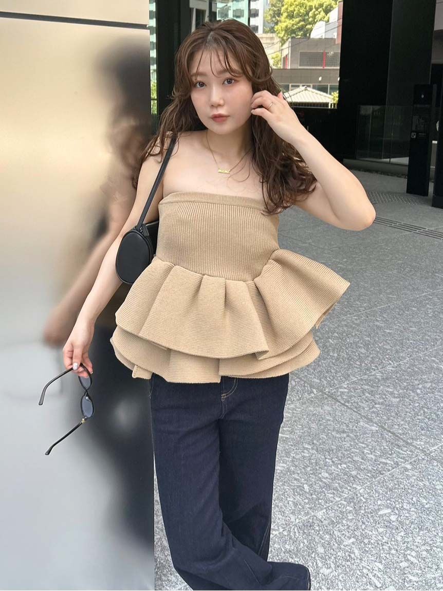 styling/「ラッフルニットベアトップ」|ベスト・ジレ|