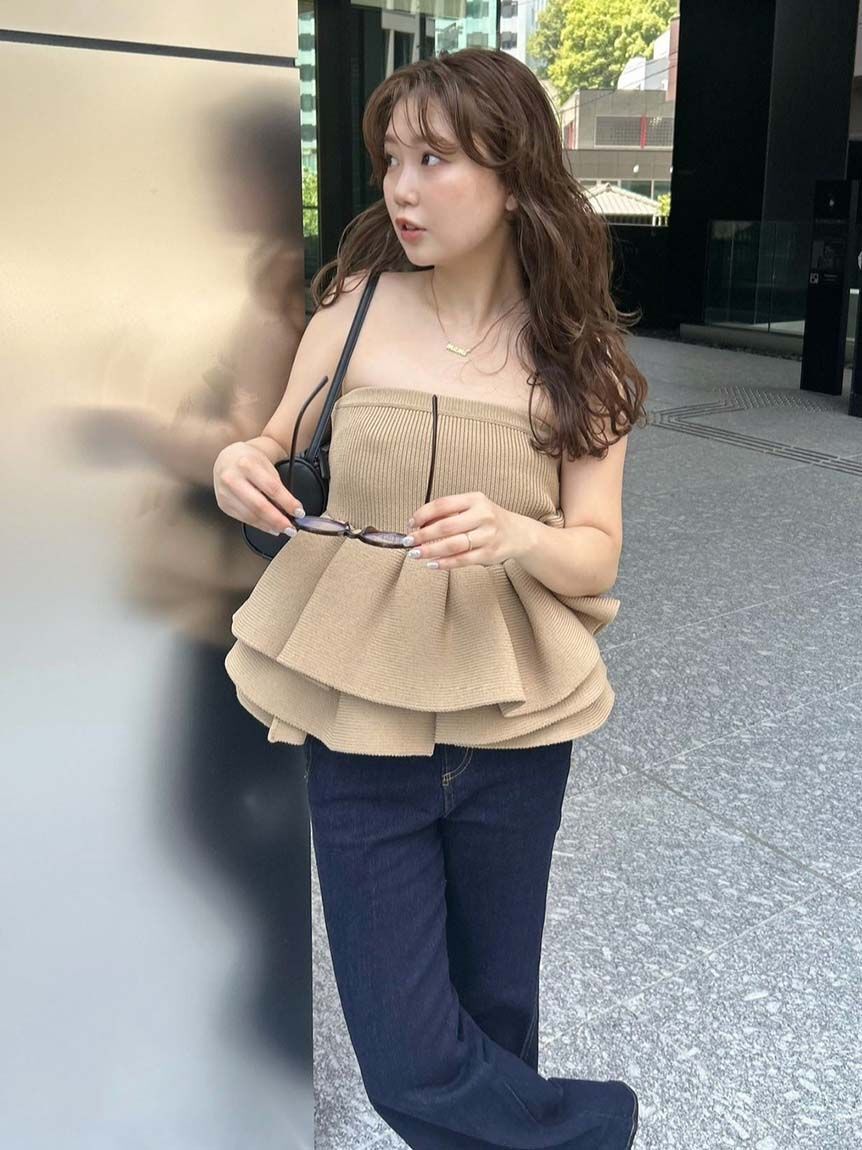 styling/「ラッフルニットベアトップ」|ベスト・ジレ|