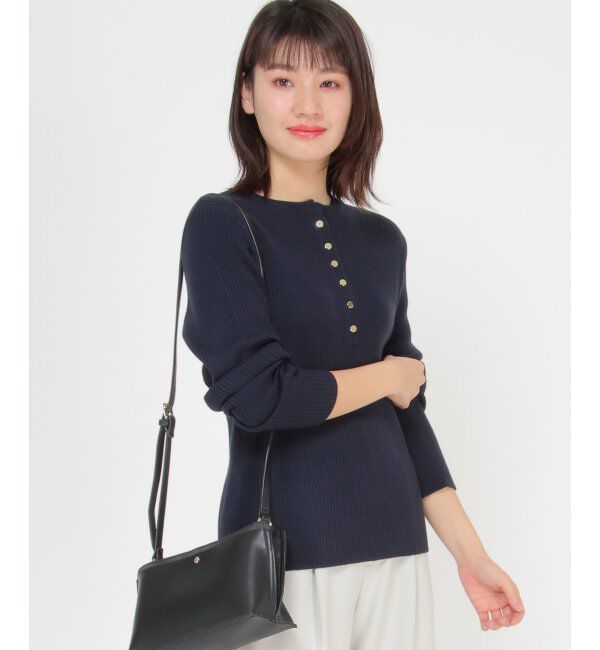 IKKA LOUNGE「ヘンリーネックリブニット」|プルオーバー|