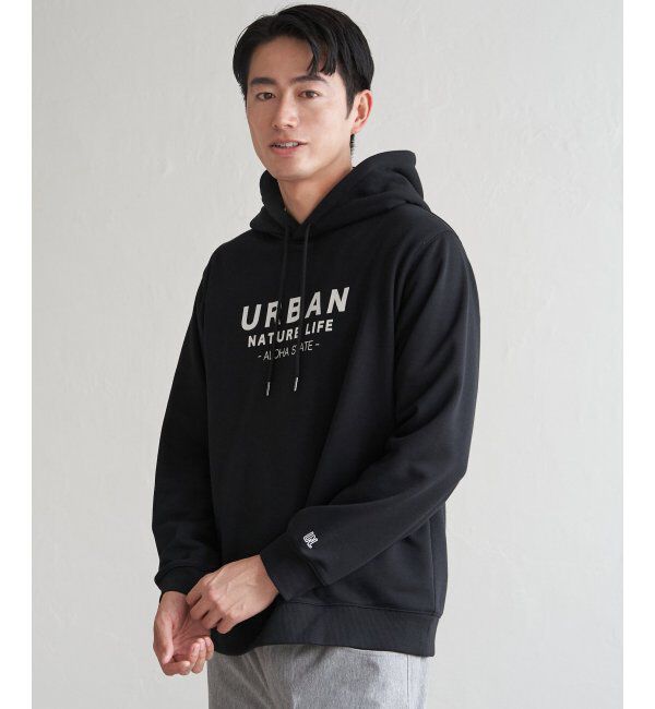 ikka「URBAN NATURE LIFE アーバンネイチャーライフ スウェットプルパーカ」|パーカー|ブラック