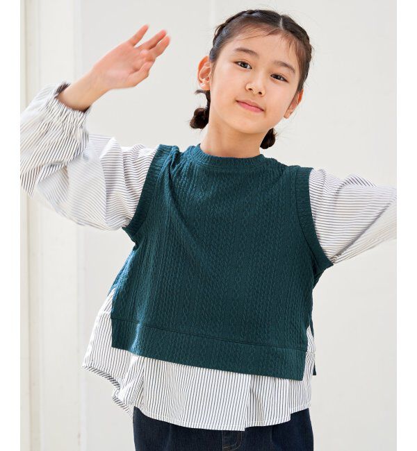 ikka kids「ＬＫケーブルガラレイヤードＰＯ」|Tシャツ・カットソー|