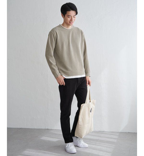 ikka「モールワッフルフェイクレイヤードプルオーバー」|パーカー|