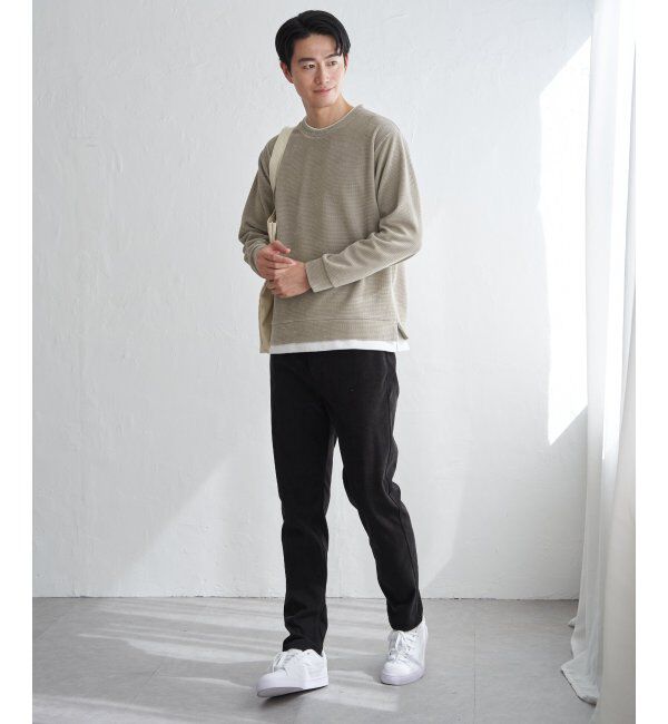 ikka「モールワッフルフェイクレイヤードプルオーバー」|パーカー|