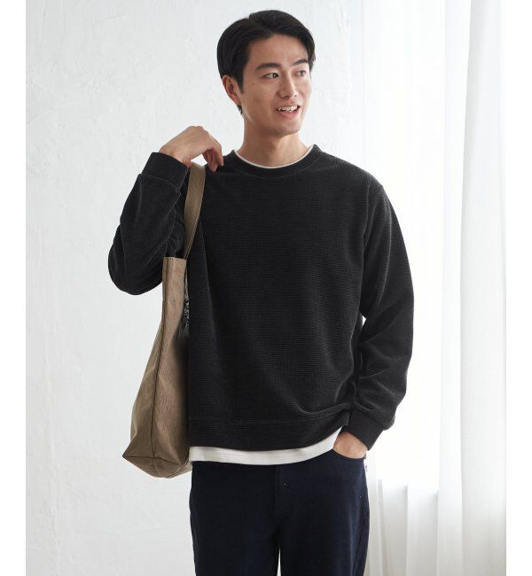 ikka「モールワッフルフェイクレイヤードプルオーバー」|パーカー|