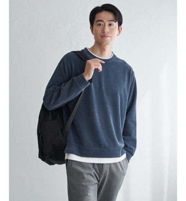 ikka「モールワッフルフェイクレイヤードプルオーバー」|パーカー|