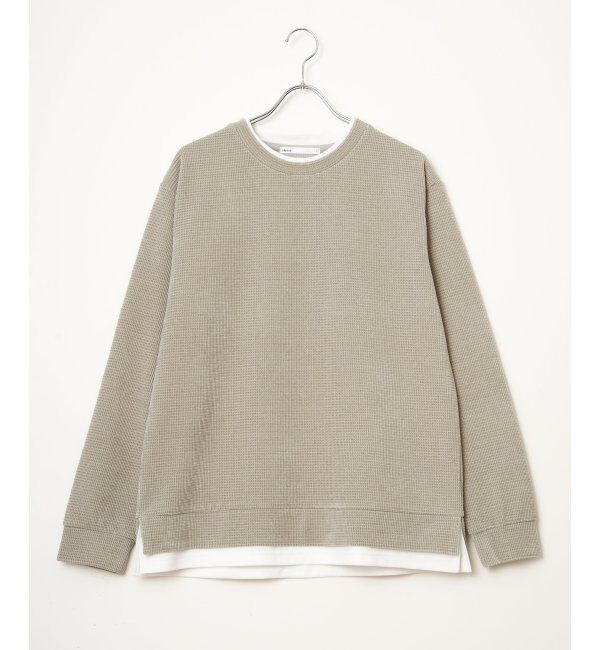 ikka「モールワッフルフェイクレイヤードプルオーバー」|パーカー|