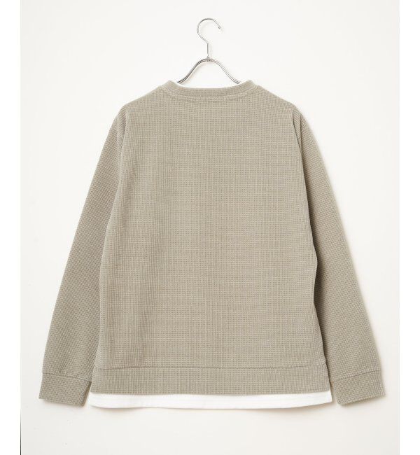 ikka「モールワッフルフェイクレイヤードプルオーバー」|パーカー|