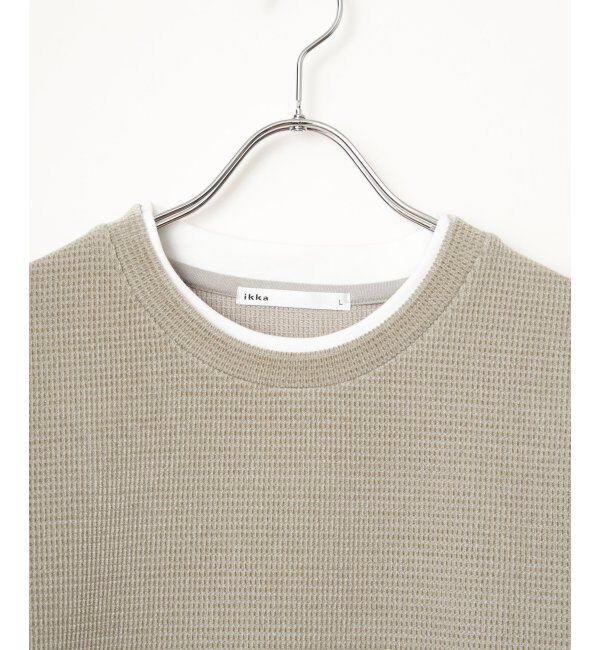 ikka「モールワッフルフェイクレイヤードプルオーバー」|パーカー|