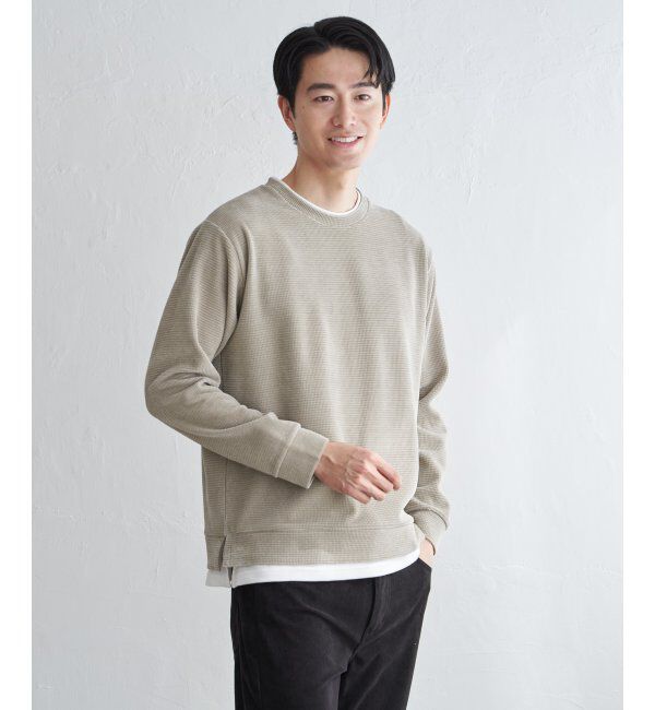 ikka「モールワッフルフェイクレイヤードプルオーバー」|パーカー|